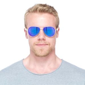 TruWood | Weekender Blue Aviator Sunglasses Bamboo & Silver Unisex Frames NWT!